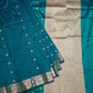 Peacock Green Banaras Katan Silk Saree with Zari Buttis