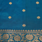 Peacock Blue Banaras Katan Silk Saree with Zari Buttis