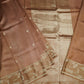 Brown Banaras Raw Mango Silk Saree with Zari Buttis