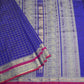 Violet Kanchi Silk Cotton Saree with Checks & Zari Handloom Saree