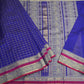 Violet Kanchi Silk Cotton Saree with Checks & Zari Handloom Saree