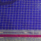 Violet Kanchi Silk Cotton Saree with Checks & Zari Handloom Saree