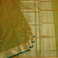 Mehendi Green Pure Handloom Kanchi Silk Cotton Saree with Zari Border