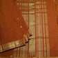 Gold Pure Handloom Kanchi Silk Cotton Saree with Zari Border
