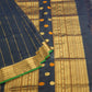 Navy Blue Kanchi Silk Cotton Saree with Zari Silk Handloom Saree