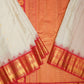 Cream Gadwal Zari Buti Pure Silk Cotton Saree