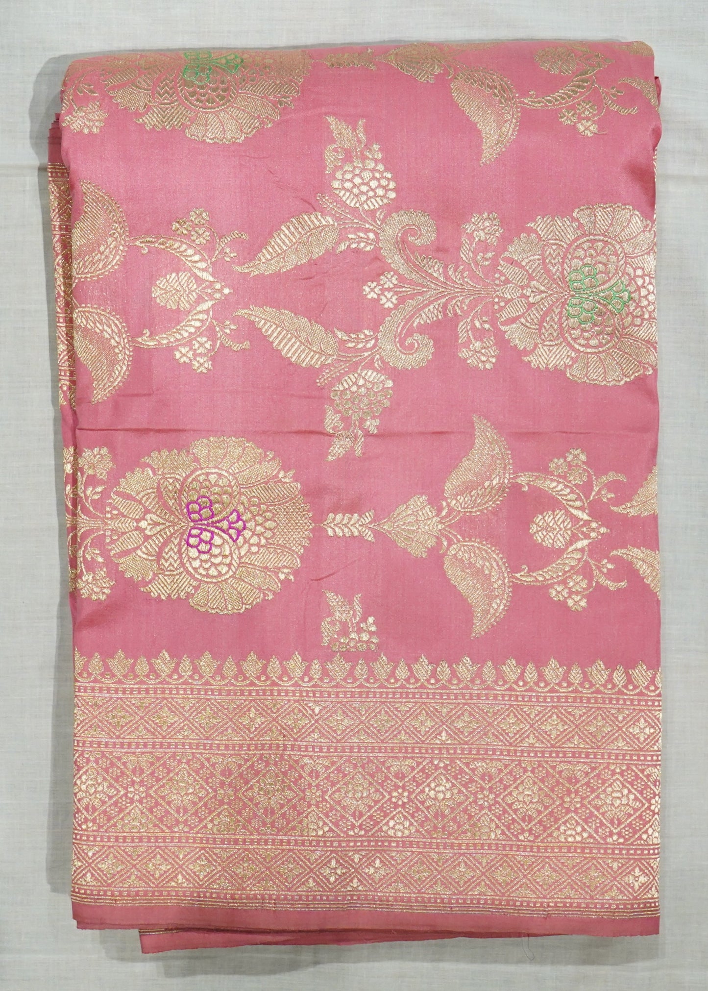 Pink Banaras Zari Buti Pure Silk Saree