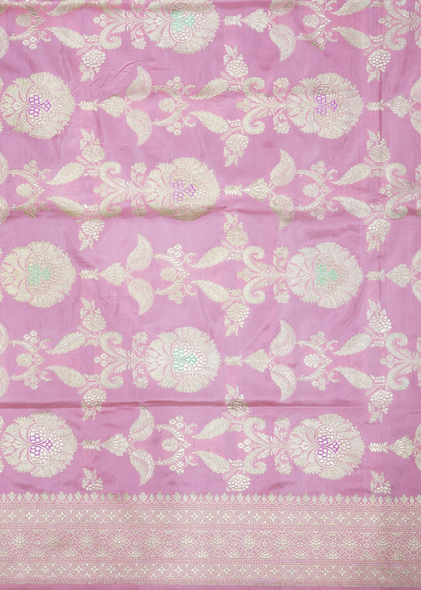 Pink Banaras Zari Buti Pure Silk Saree