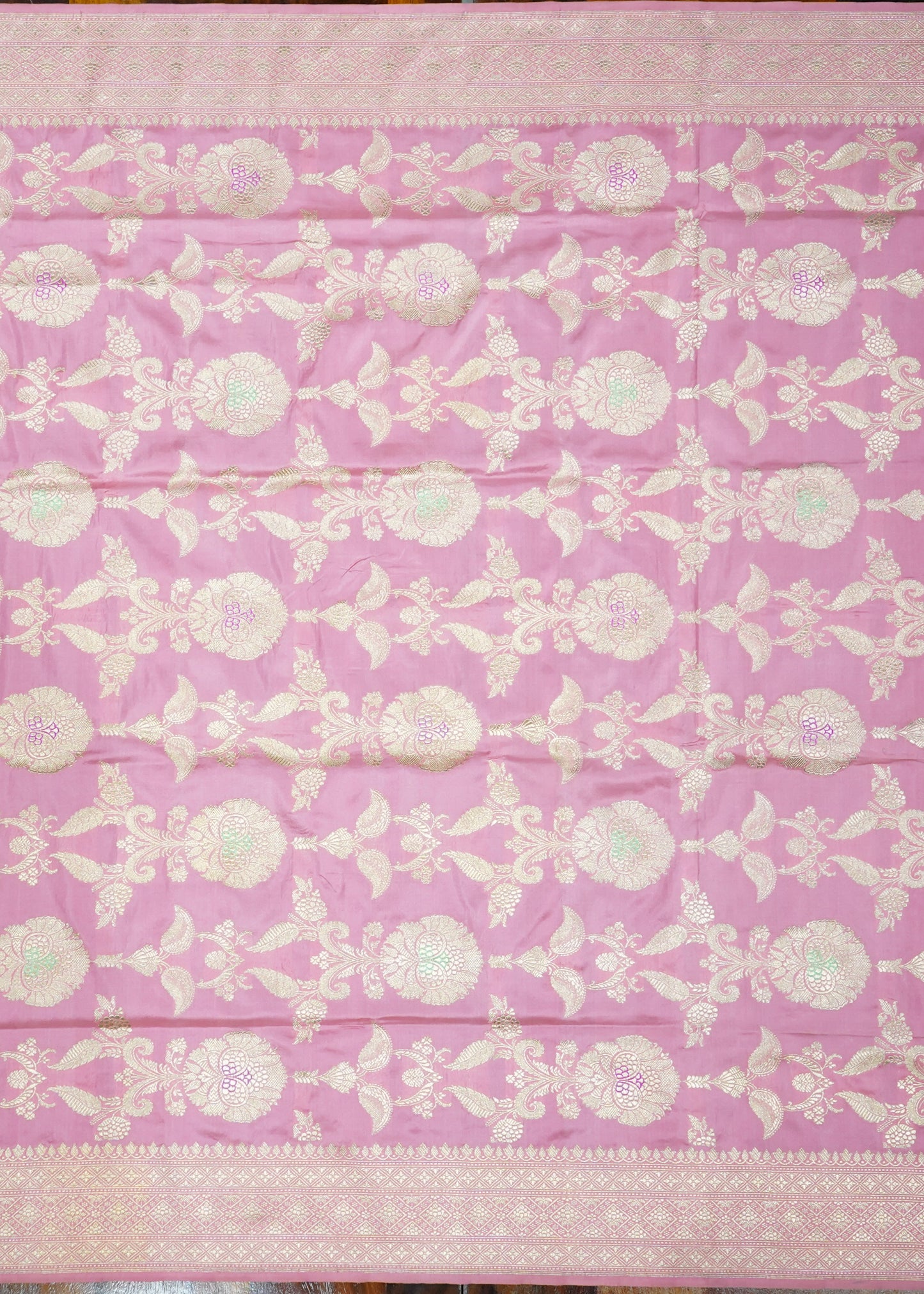 Pink Banaras Zari Buti Pure Silk Saree