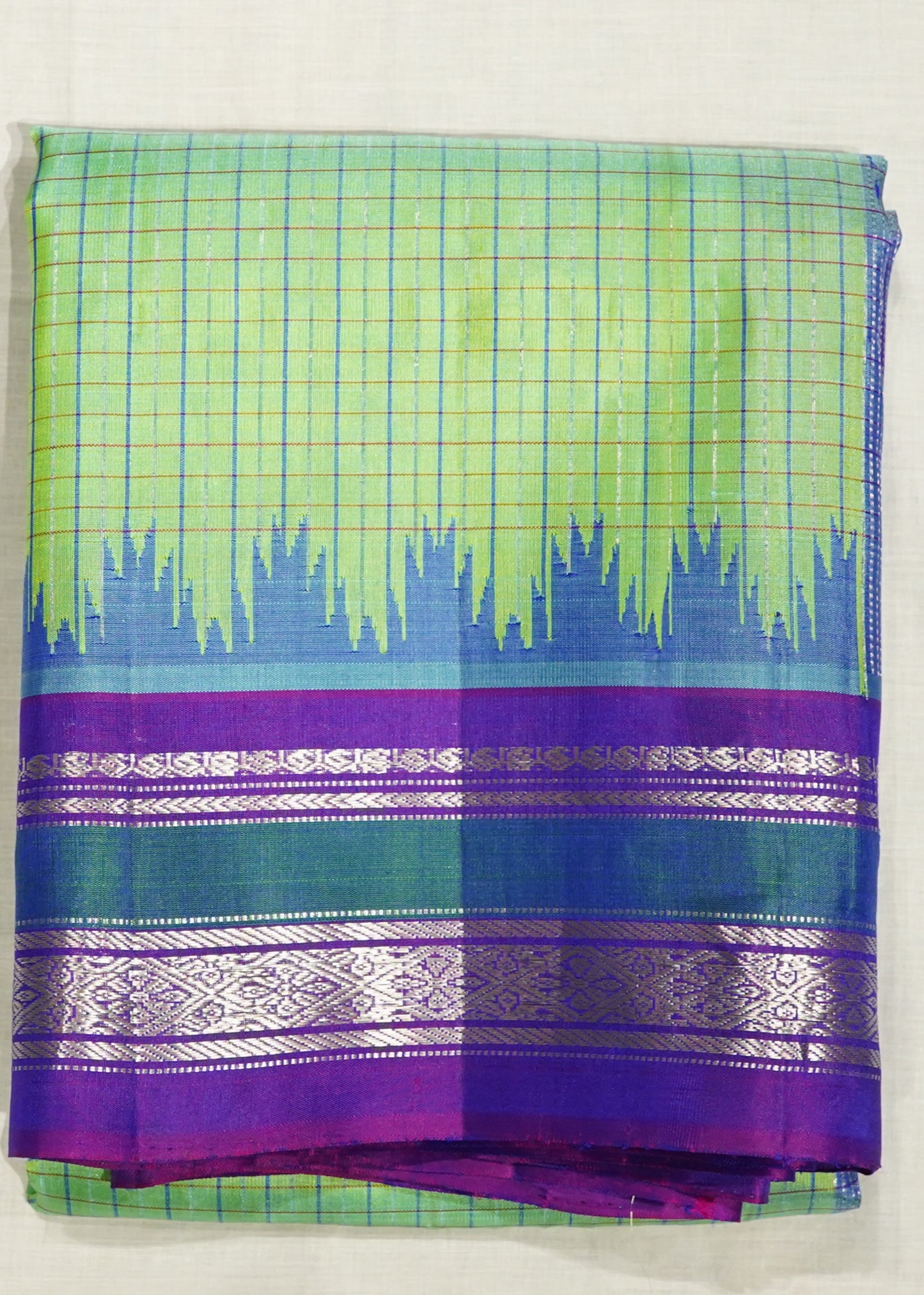 Green Gadwal Zari Buti Pure Silk Saree