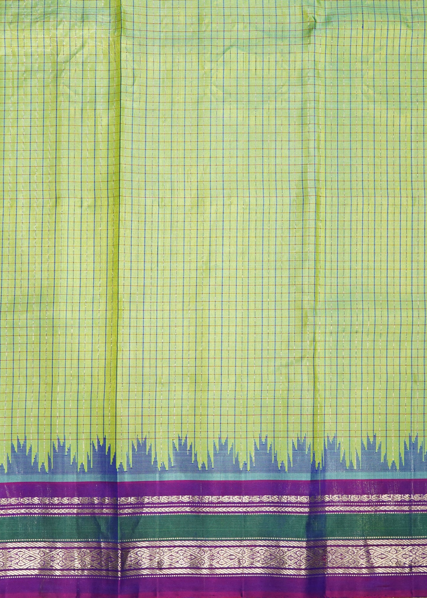 Green Gadwal Zari Buti Pure Silk Saree