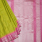 Parrot Green Gadwal Zari Buti Pure Silk Saree