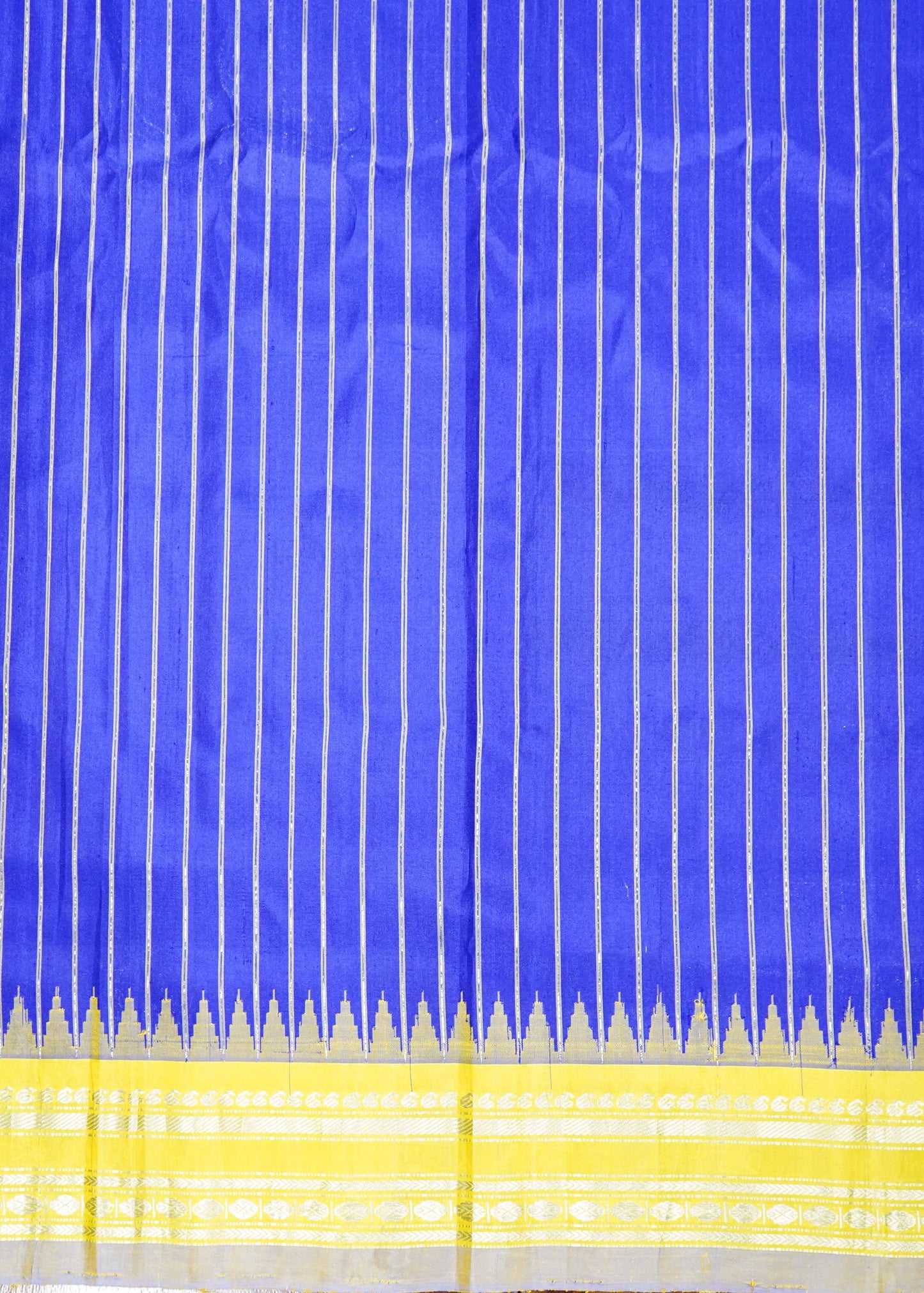Blue Gadwal Zari Buti Pure Silk Saree