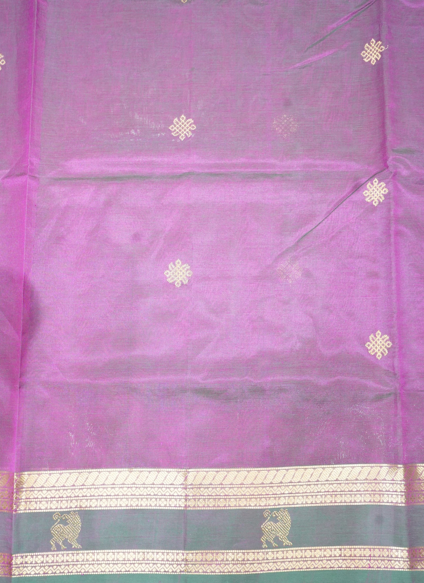 Dark Wine Kanchi Zari Buti Pure Silk Cotton Handloom Saree