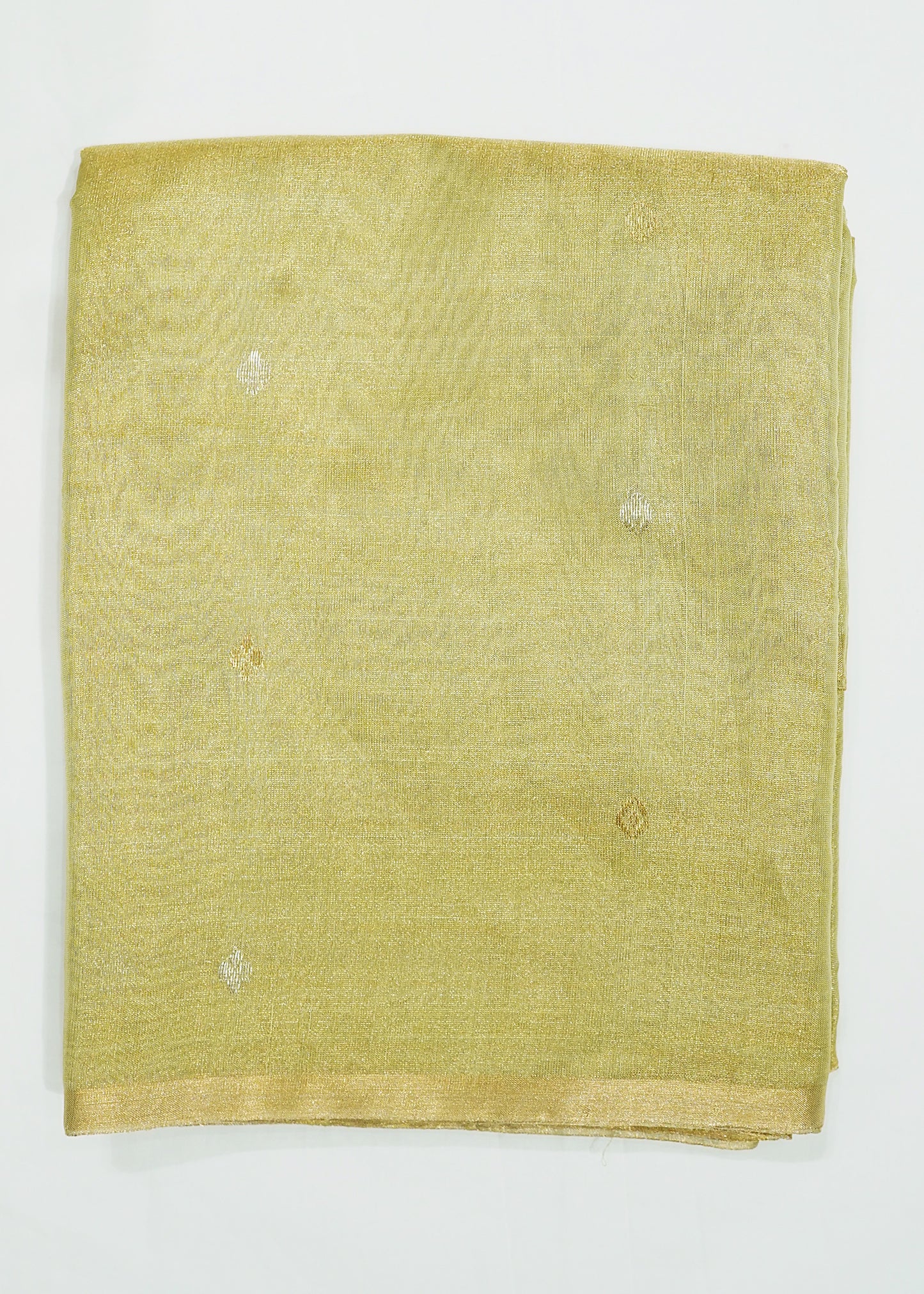 Jade Chanderi Zari Buti Tissue Pure Silk Handloom Saree