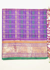 Violet Kanchi Checks Thread Buti Pure Silk Cotton  Handloom Saree