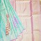 Sea Green Kanchi Kalanjali Tissue Pure Silk Handloom Saree