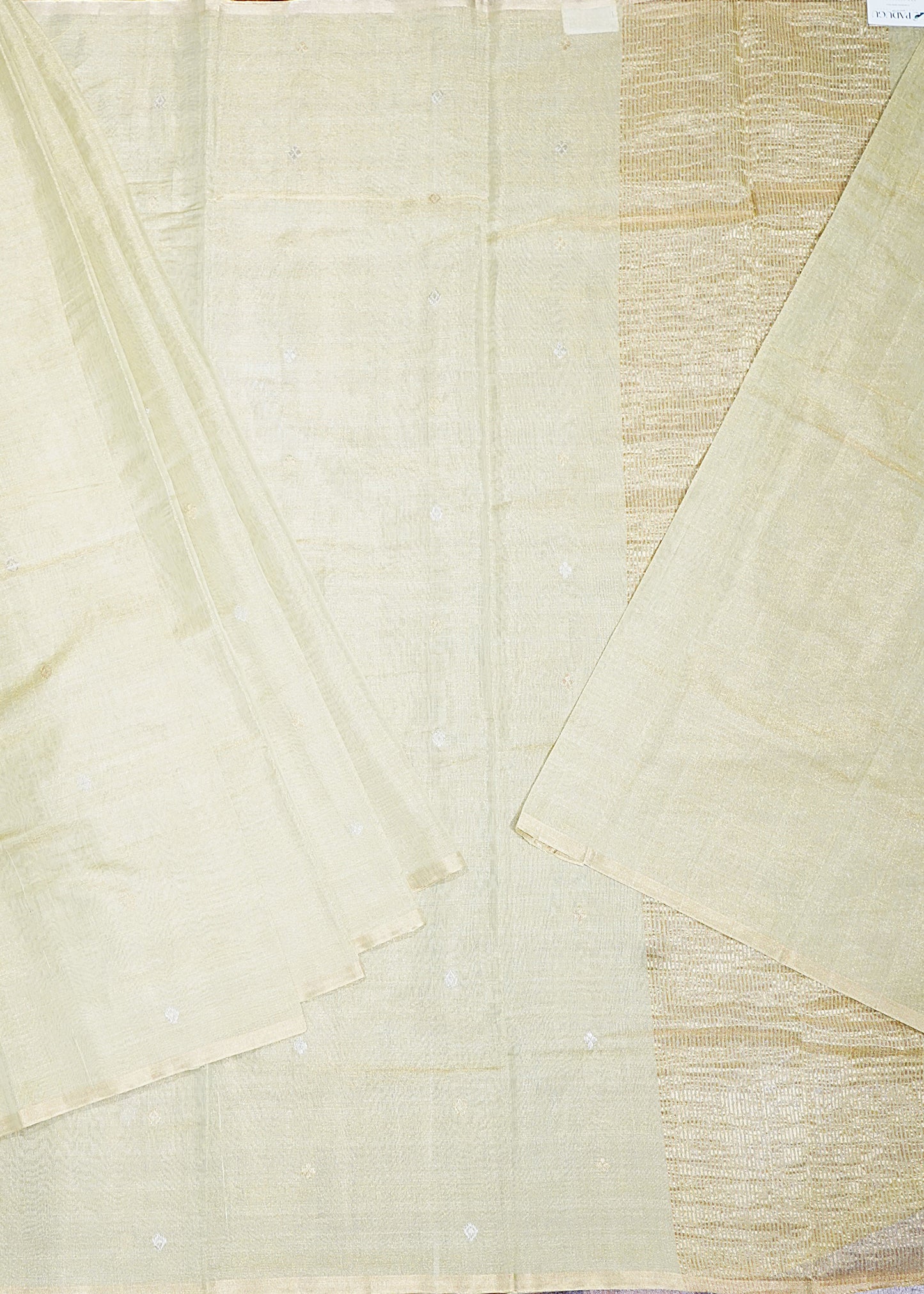 Jade Chanderi Zari Buti Tissue Pure Silk Handloom Saree