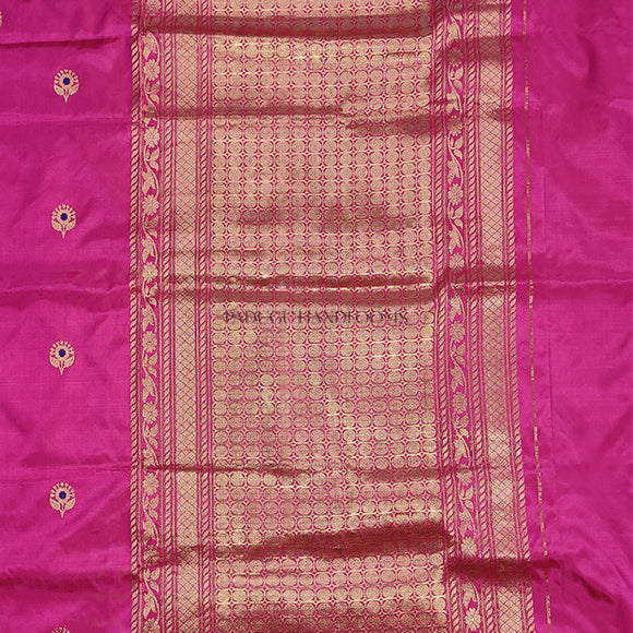 Pink Banaras Katan Pure Silk Handloom Saree