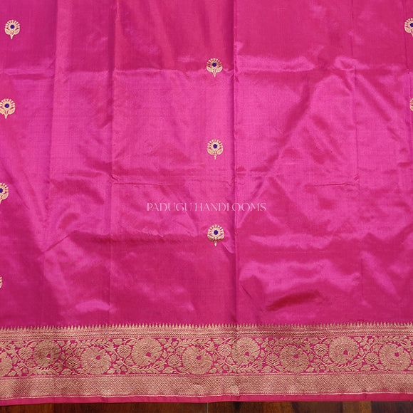 Pink Banaras Katan Pure Silk Handloom Saree