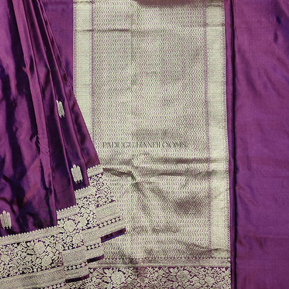 Wine Katan Pure Silk Handloom Saree