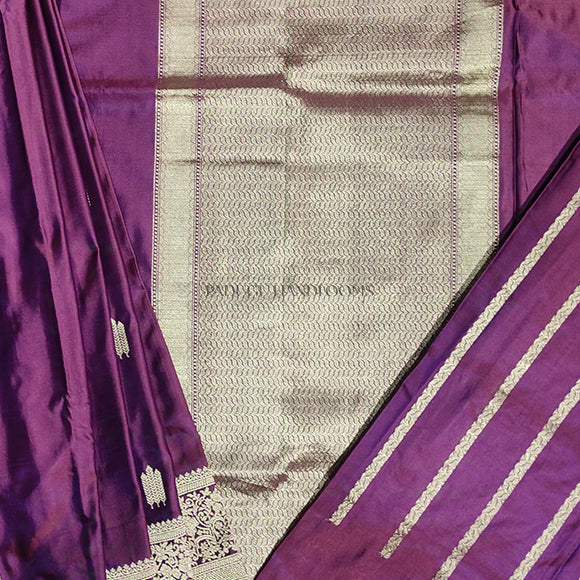 Wine Katan Pure Silk Handloom Saree