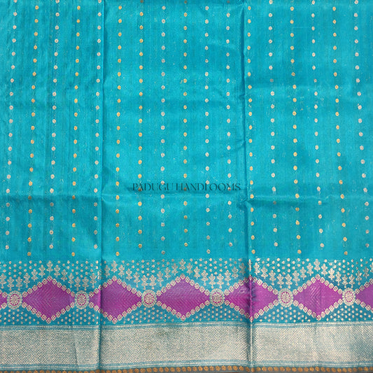 Light Blue Venkatagiri Pure Silk Handloom Saree