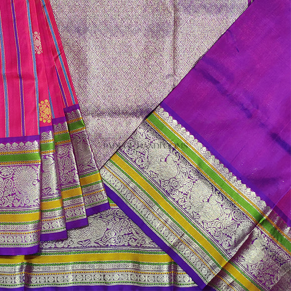 Pink Venkatagiri Pure Silk Handloom Saree