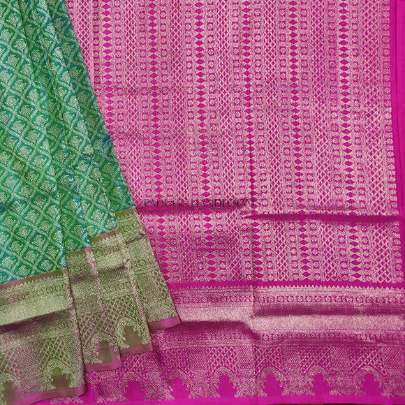 Green All Over Zari Venkatagiri Pure Silk Handloom Saree