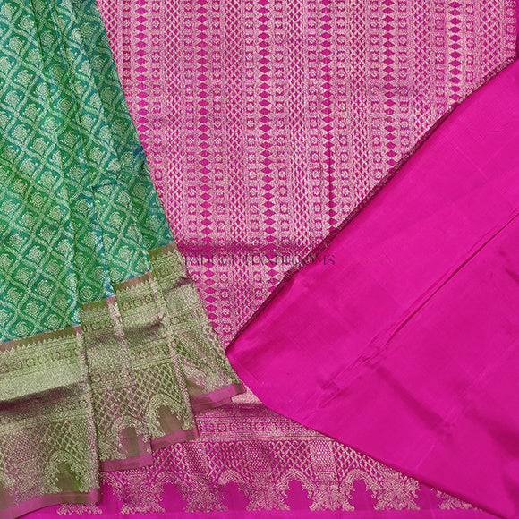 Green All Over Zari Venkatagiri Pure Silk Handloom Saree