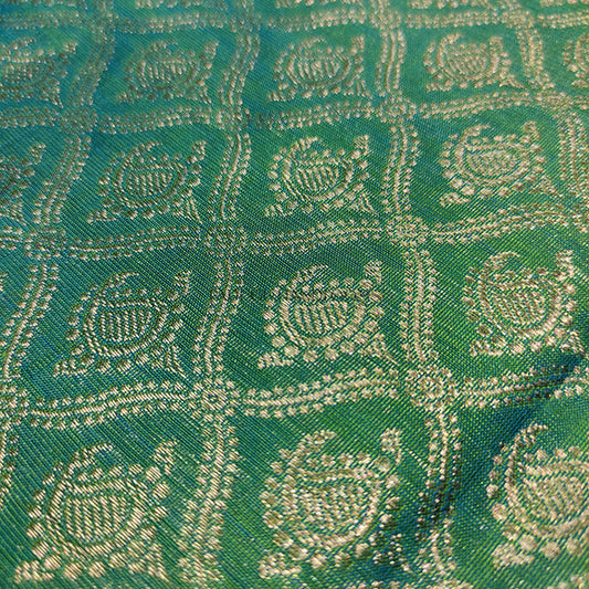 Green All Over Zari Venkatagiri Pure Silk Handloom Saree