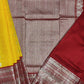 Yellow with Maroon Border Venkatagiri Pure Silk Handloom Saree