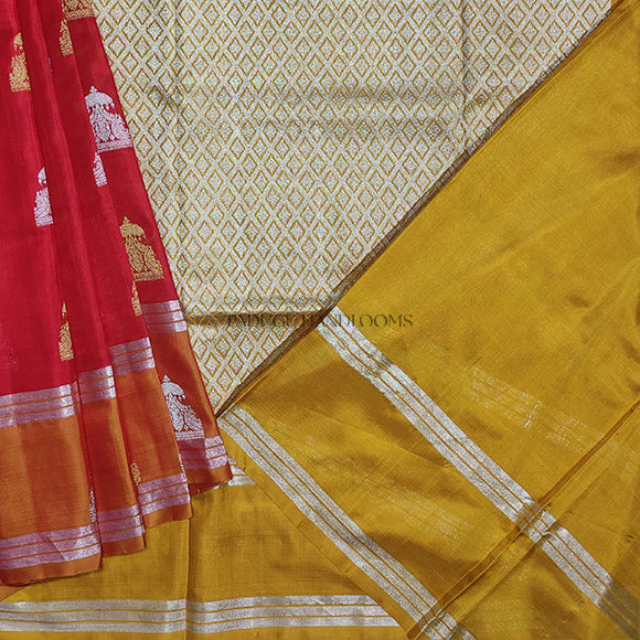 Red Venkatagiri Pure Silk Handloom Saree