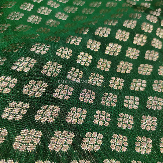 Bottle Green Venkatagiri Pure Silk Handloom Saree