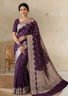 Dark Brown Banaras Katan Silk Saree