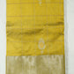 Gold Yellow Chanderi Checks Eknaal Buti Pure Silk Handloom Saree