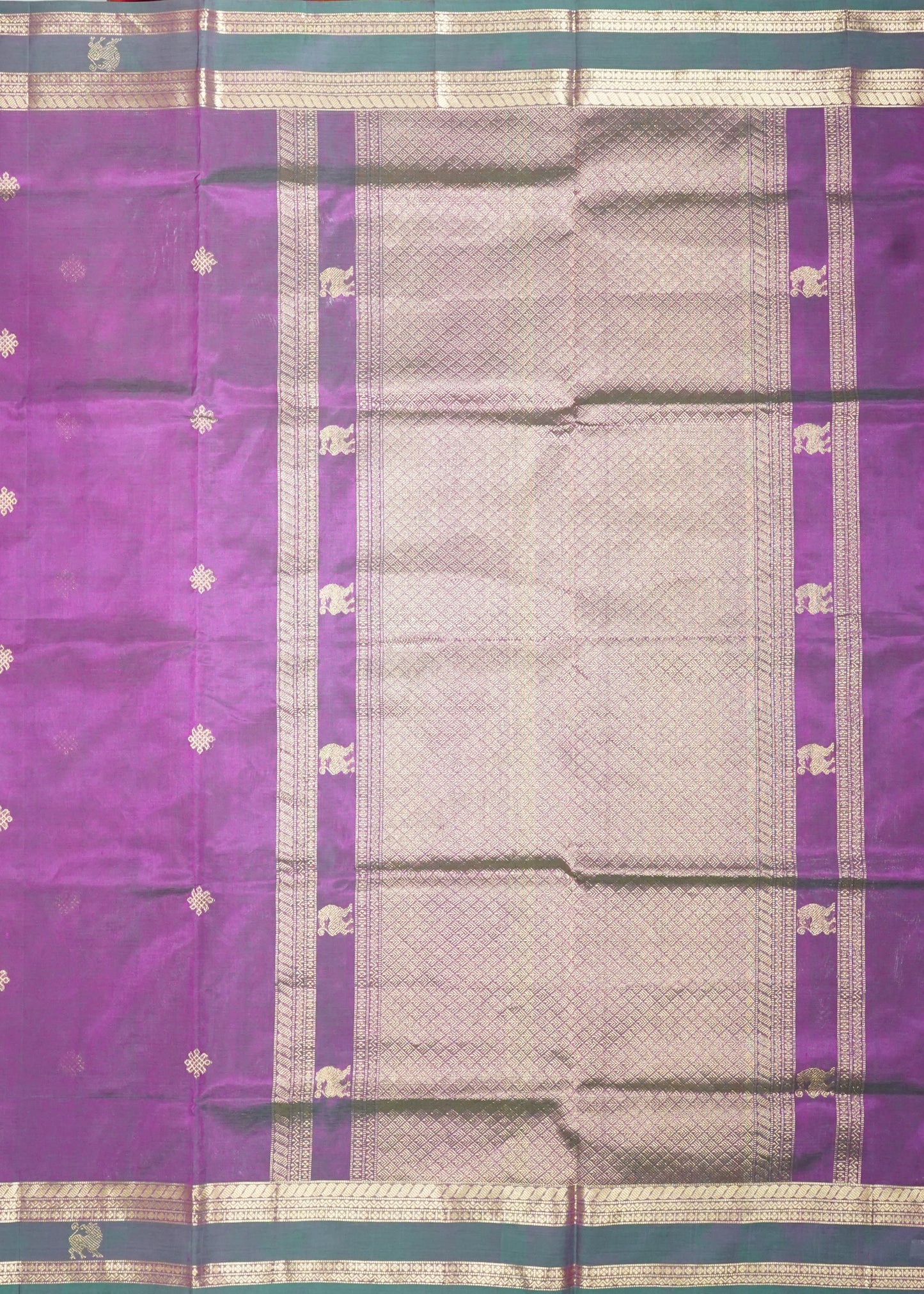 Dark Wine Kanchi Zari Buti Pure Silk Cotton Handloom Saree