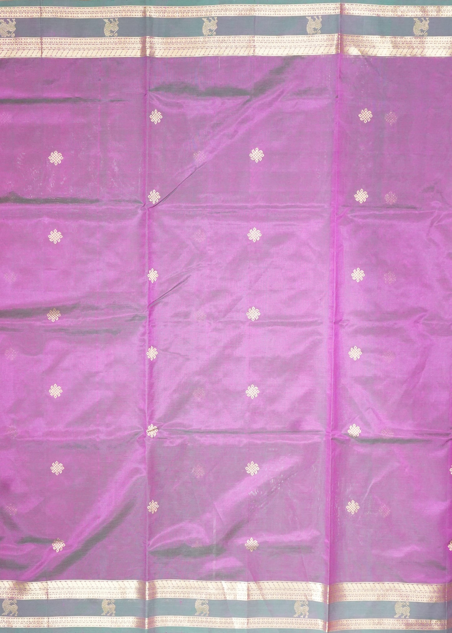 Dark Wine Kanchi Zari Buti Pure Silk Cotton Handloom Saree