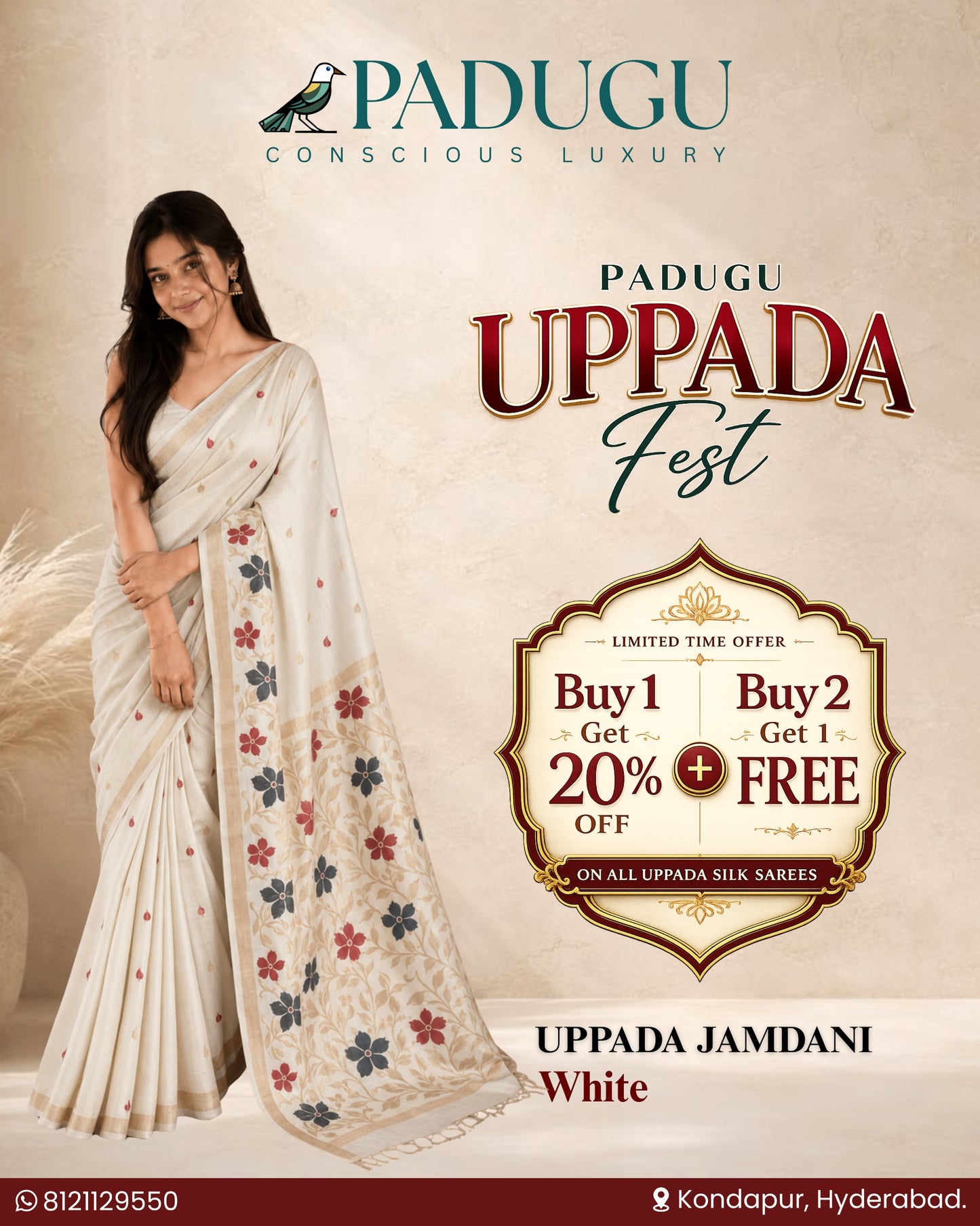Uppada Jamdani White