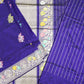 Voilet Banaras Meenakari Zari Buti Iktara Katan Pure Silk Handloom Saree
