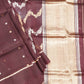 Coffee Brown Banaras Jaal Kora Pure Silk Handloom Saree