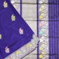 Voilet Banaras Meenakari Zari Buti Iktara Katan Pure Silk Handloom Saree