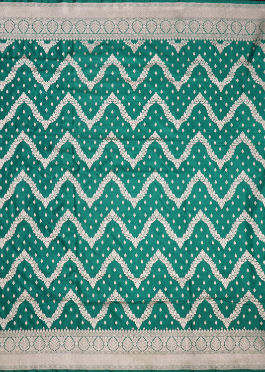 Green Banaras All Over Zari Katan Pure Silk Saree