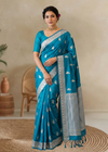 Blue Banaras Mashru Silk Saree