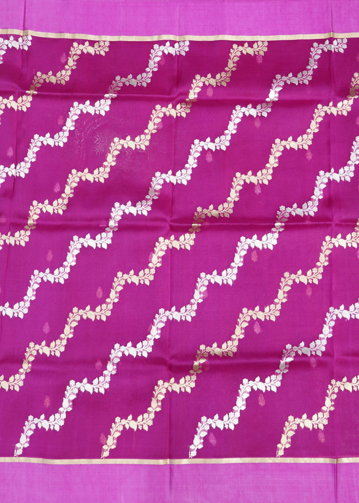 Pink Banaras Jaal Kora Pure Silk Handloom Saree