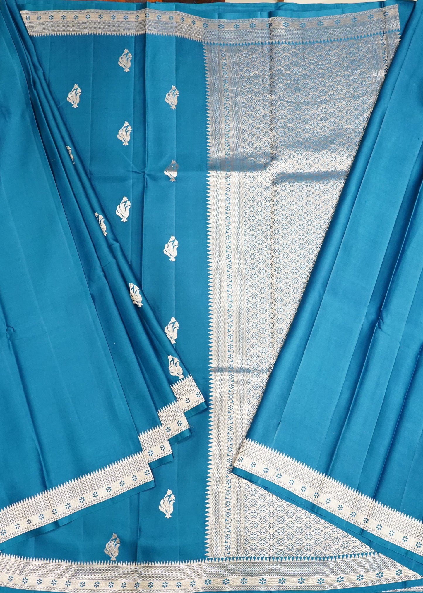 Blue Banaras Mashru Silk Saree