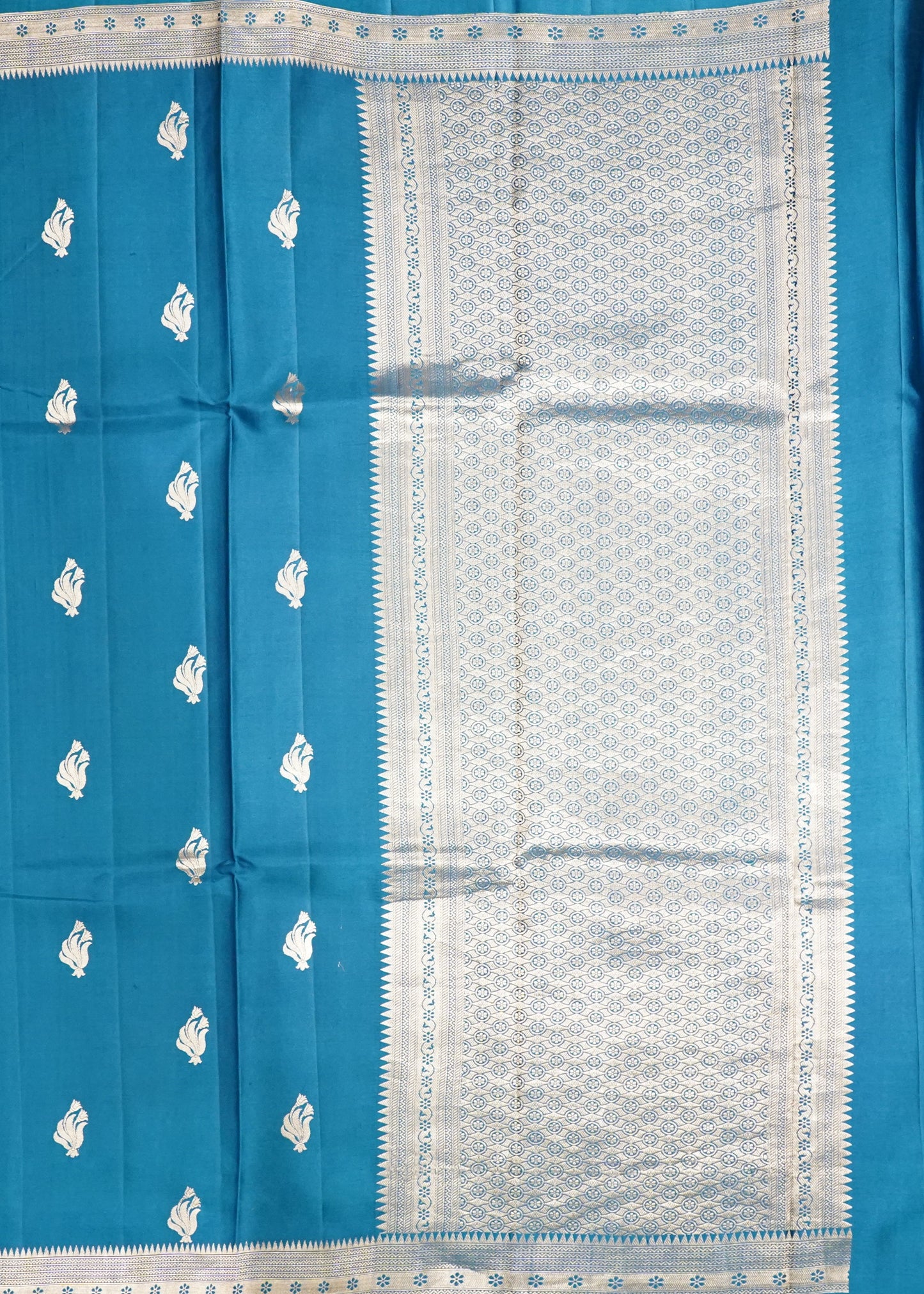 Blue Banaras Mashru Silk Saree