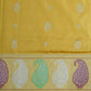 Yellow Banaras Ikatara Katan Pure Silk Saree