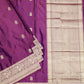 Dark Wine Banaras Zari Buti Mashru Pure Silk Saree